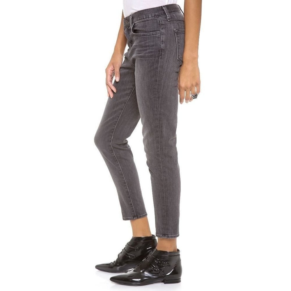$211 J BRAND JEANS Gray Mid Rise SKINNY SLOUCH Boyfriend JAX ( 30 )